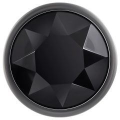   Evolved Black Gem - kovový anální kolík set s černým kamenem (stříbrný)