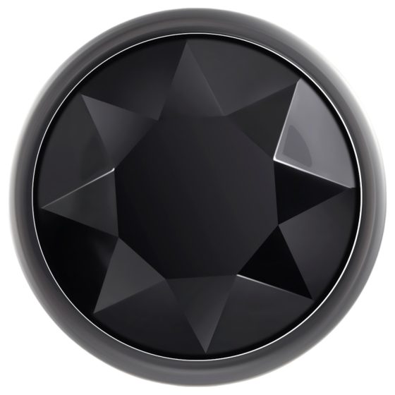 Evolved Black Gem - kovový anální kolík set s černým kamenem (stříbrný)