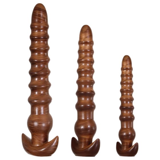 Evolved Twisted Love - anální dildo sada (dřevěný vzhled)