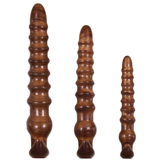 Evolved Twisted Love - anální dildo sada (dřevěný vzhled)