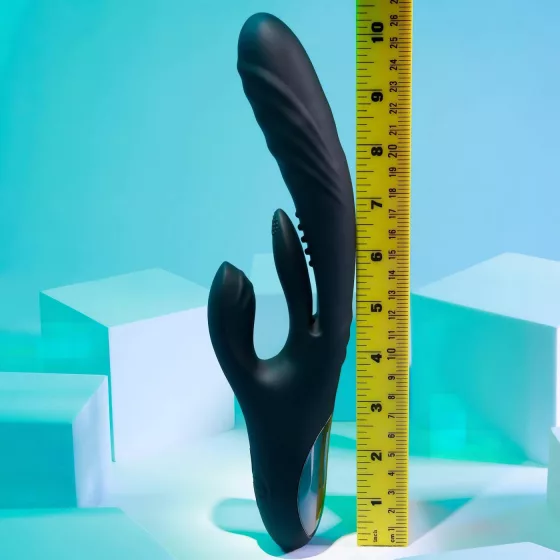 Playboy Rapid Rabbit - vibrátor s ramínkem na klitoris - dobíjecí - černý