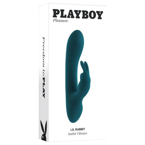 Playboy Rabbit - vibrátor s aku, voděodolný, s ramenem na klitoris - tyrkysový