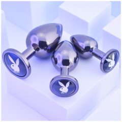 Playboy - anální plug sada - 3 dílná (stříbrná)