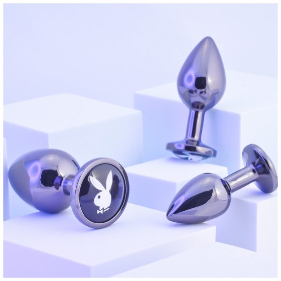 Playboy - anální plug sada - 3 dílná (stříbrná)