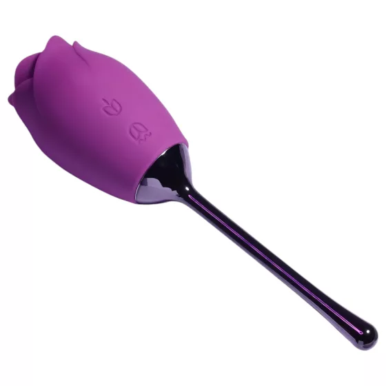 Playboy - vibrátor s jazýčkem - vodotěsný, nabíjecí - fialový