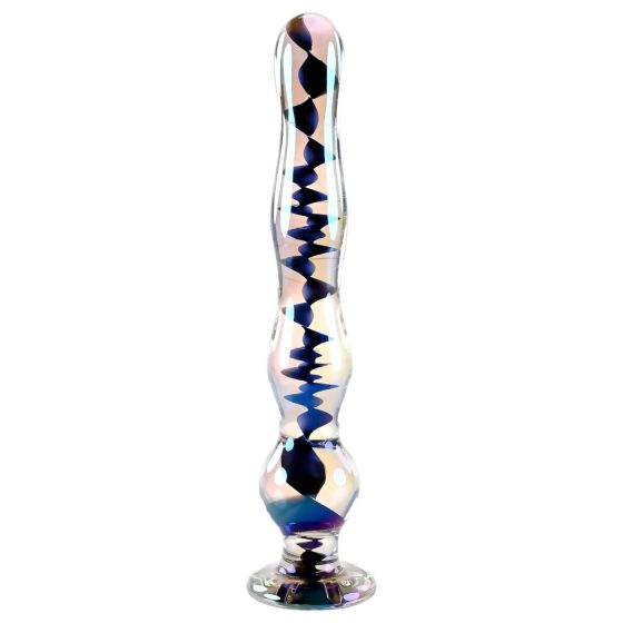 / Playboy Jewels - vlnité skleněné dildo (průhledné)
