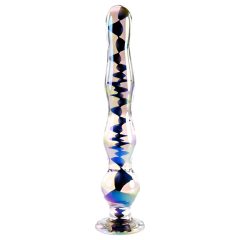 / Playboy Jewels - vlnité skleněné dildo (průhledné)
