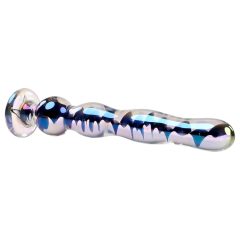 / Playboy Jewels - vlnité skleněné dildo (průhledné)