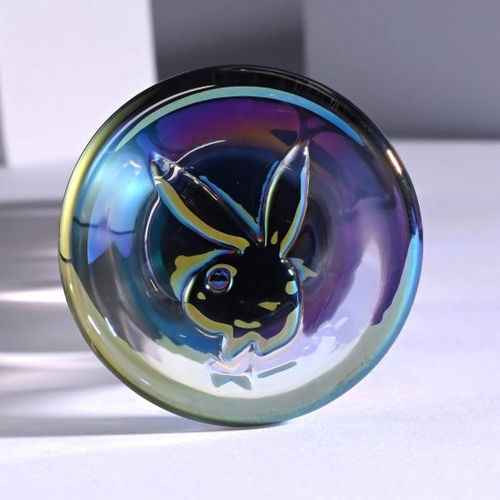 / Playboy Jewels - vlnité skleněné dildo (průhledné)