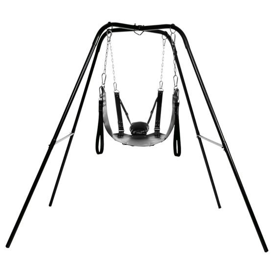 XR Brands - Sex sling állvánnyal (fekete)