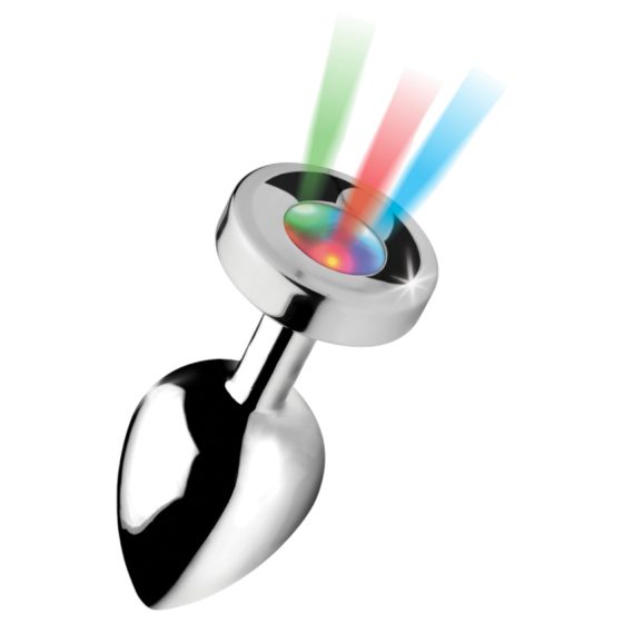 Booty Sparks - anální kolík se světlem - velký - stříbrný