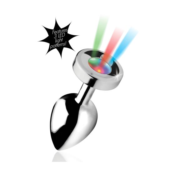 Booty Sparks - anální kolík se světlem - velký - stříbrný