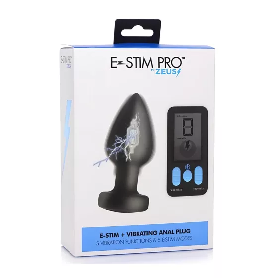 XR Brands - Zeus - rádiový E-Stim anální vibrátor (černý)