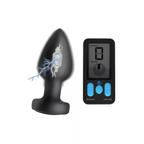 XR Brands - Zeus - rádiový E-Stim anální vibrátor (černý)