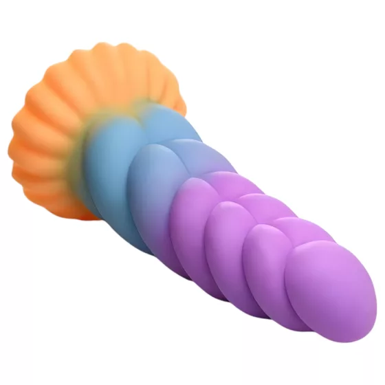 Creature Cocks Mystique - dildo jednorožec - 21 cm - fialovo-žlutá