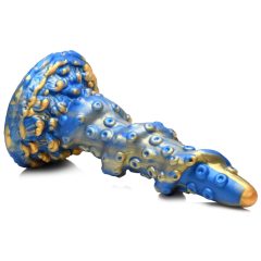   Krakenová stvoření - spirálová chobotnice dildo - 21 cm (zlatá-modrá)