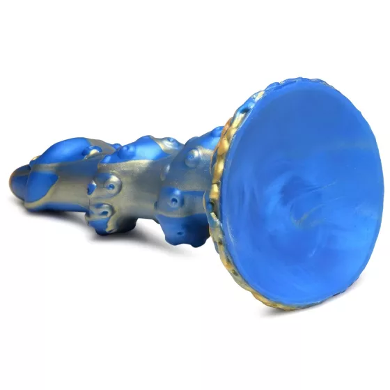 Creature Cocks Kraken - dildo s chapadly - spirál - 21 cm - zlatá/modrá