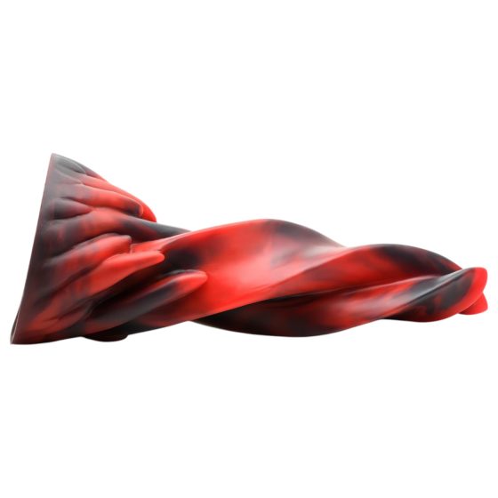 Pekelné pohlazení Kreaturního kohouta - zkroucený silikonový dildo - 19 cm (červený)