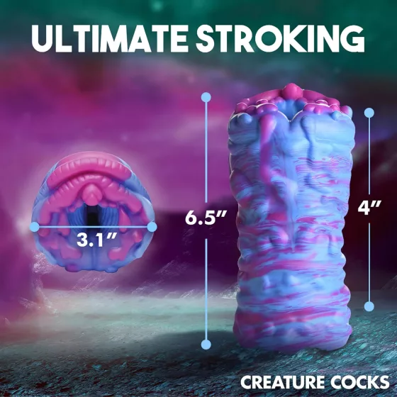 Creature Cocks Cyclone - silikonová mimozemská umělá vagína (fialovo-růžová)