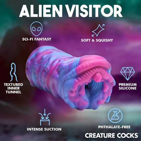 Creature Cocks Cyclone - silikonová mimozemská umělá vagína (fialovo-růžová)