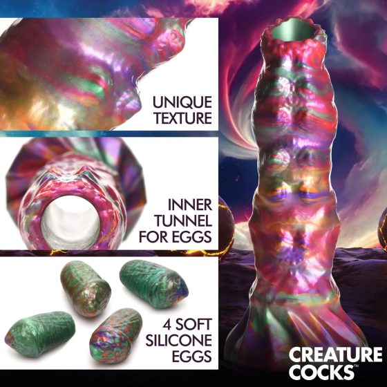 Larvy Creature Cocks - mimozemský ovipozitor dildo (duhové)