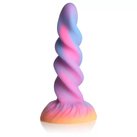 Creature Cocks - svítící jednorožčí dildo - silikon - fialovo-růžové