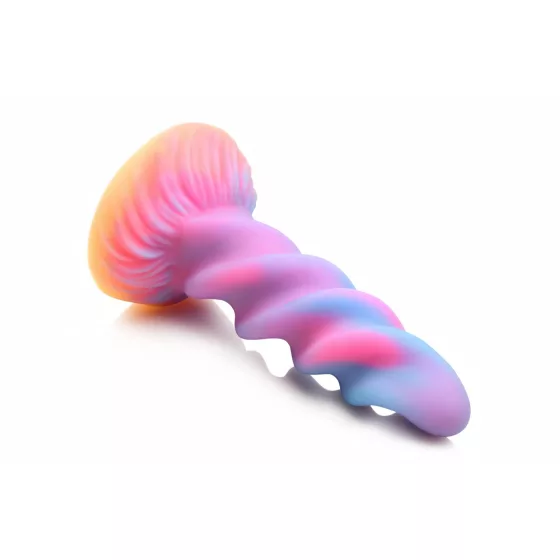 Creature Cocks - svítící jednorožčí dildo - silikon - fialovo-růžové