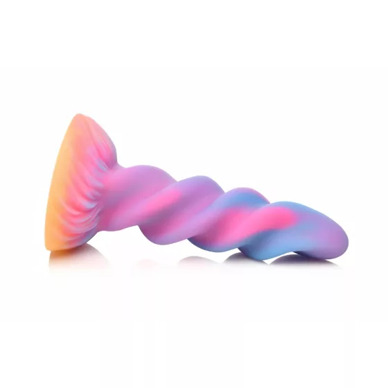 Creature Cocks - svítící jednorožčí dildo - silikon - fialovo-růžové