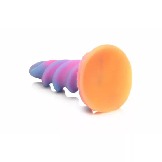 Creature Cocks - svítící jednorožčí dildo - silikon - fialovo-růžové