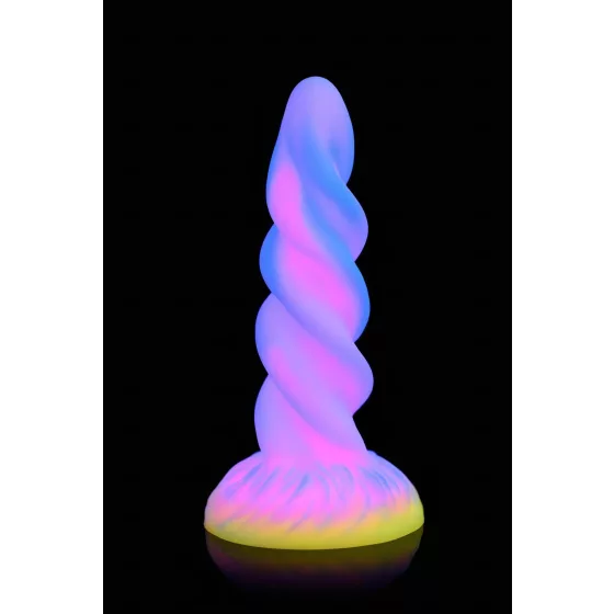 Creature Cocks - svítící jednorožčí dildo - silikon - fialovo-růžové