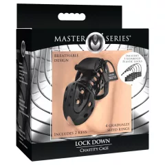   Master Series Lock Down - ventilační penisová klec (černá)