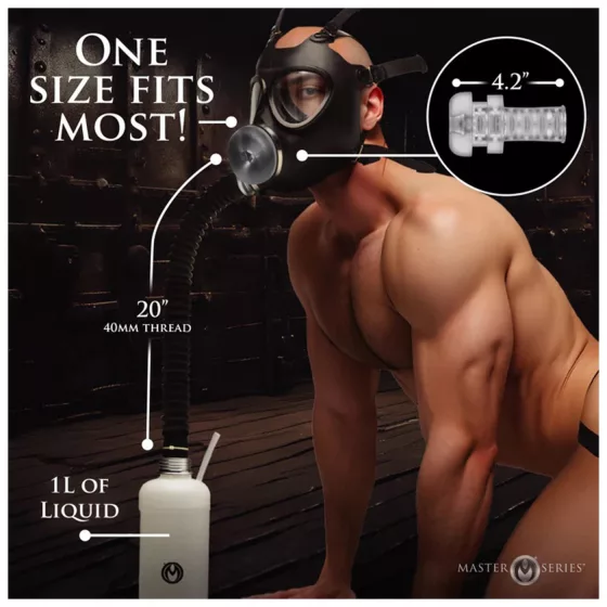 XR Brands - 2v1 maska na orální sex a inhalátor aroma - černá