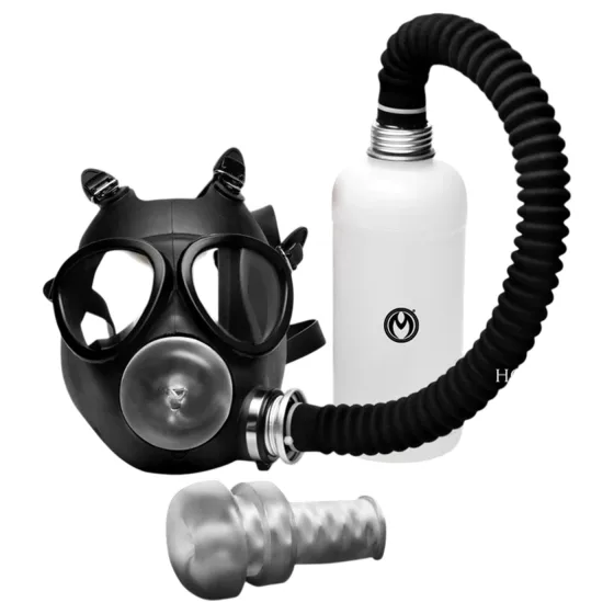 XR Brands - 2v1 maska na orální sex a inhalátor aroma - černá