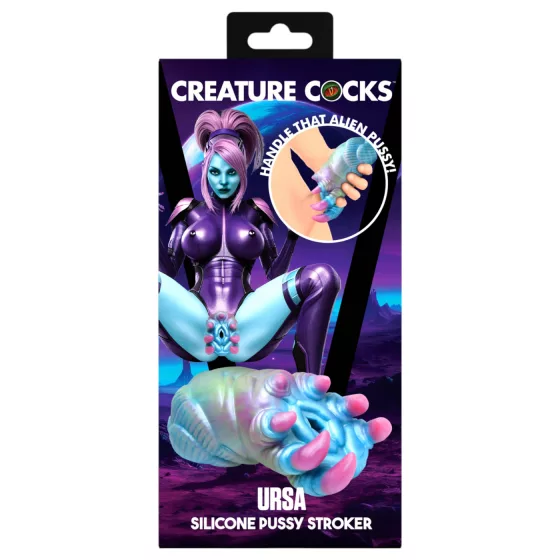 Creature Cocks Ursa - umělá vagína - silikon - modro-růžová