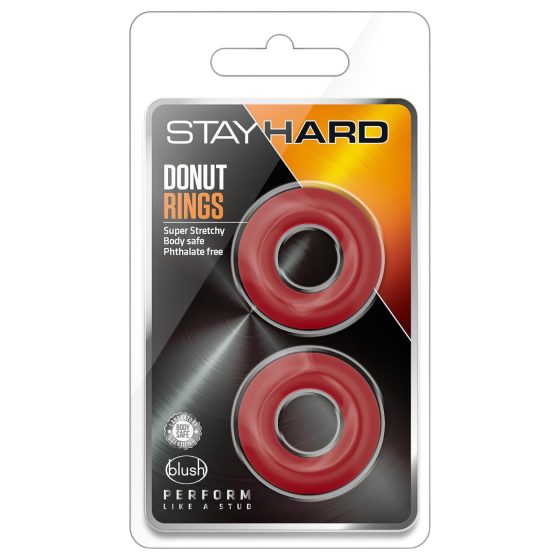 Stay Hard - sada erekčních kroužků (červená)