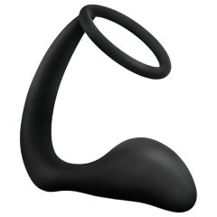   Anal Adventures Platinum - anální dildo s penisovým kroužkem (černé)