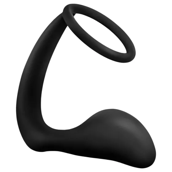 Anal Adventures Platinum - anální dildo s erekčním kroužkem - černé