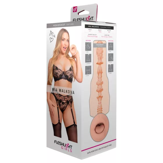 Fleshlight Mia Malkova - realistický masturbátor ústa - tělová barva