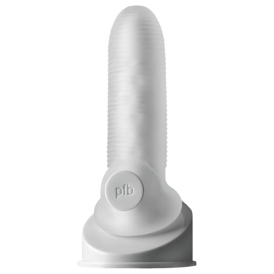 Fat Boy Micro Ribbed - návlek na penis (15 cm) - bílý