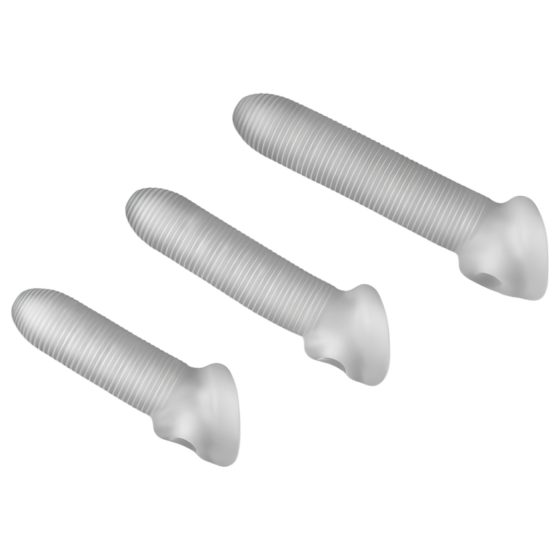 Fat Boy Micro Ribbed - návlek na penis (15 cm) - bílý