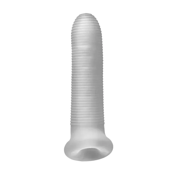 Perfect Fit - Fat Boy Micro Ribbed - návlek na penis (17 cm, bílý)