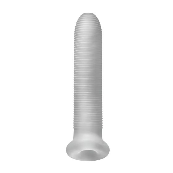Fat Boy Micro Ribbed - návlek na penis (19 cm) - bílý