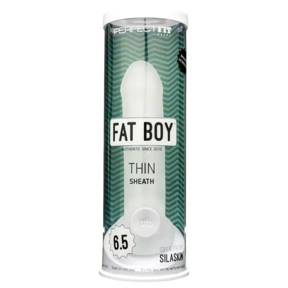 Perfect Fit - Fat Boy Thin - návlek na penis (17 cm, bílý)