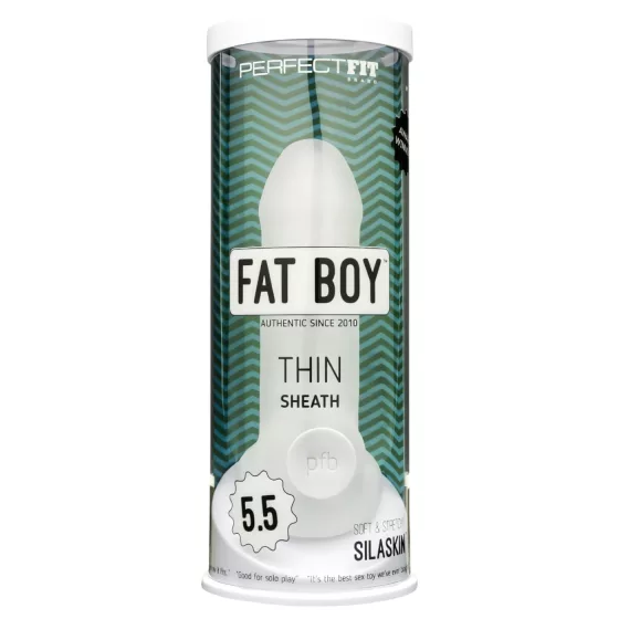 Perfect Fit - Fat Boy Thin - návlek na penis (15 cm, bílý)