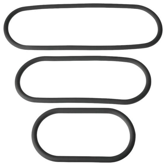 Perfect Fit Slim Wrap - sada tenkých erekčních kroužků - černá (3 ks)