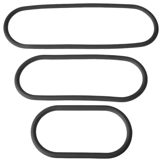 Perfect Fit - sada tenkých erekčních kroužků na penis - černá (3 ks)