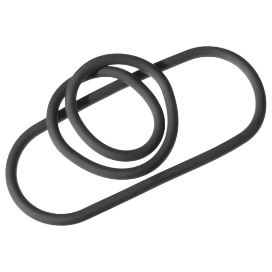 Perfect Fit - tenká erekční kroužek na penis - černý 22 cm
