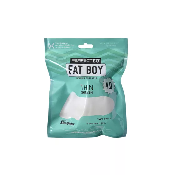 Perfect Fit - Fat Boy Thin - návlek na penis (10 cm, bílý)