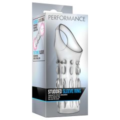   Performance - erekční kroužek s manžetou na penis (průhledný)