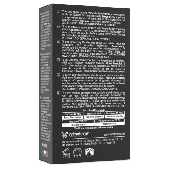 Intimateline T5 - zpožďovací sprej pro muže (5 ml)
